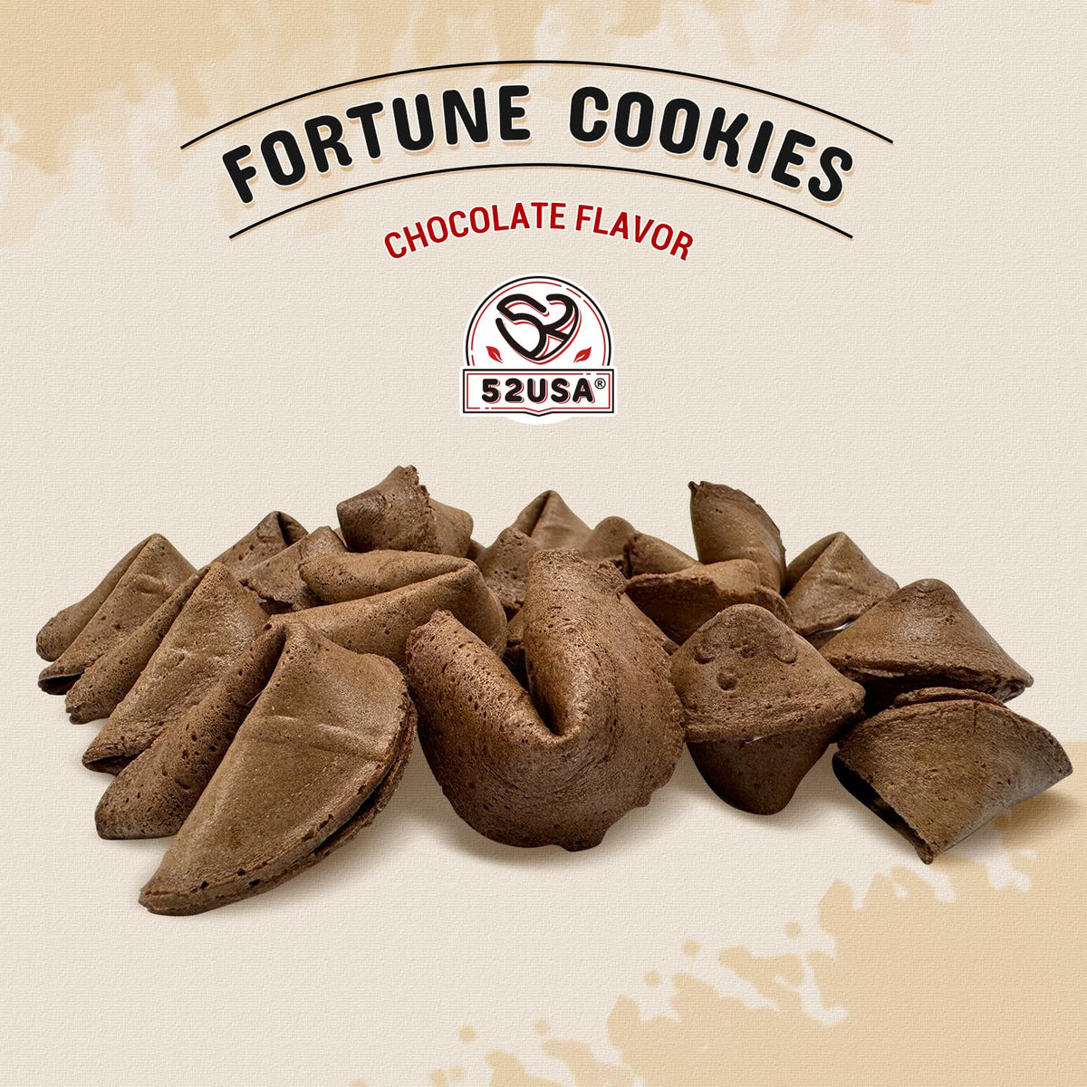 52USA Chocolate Fortune Cookies, 25 Individually Wrapped Fresh Cookies, Bulk Pack