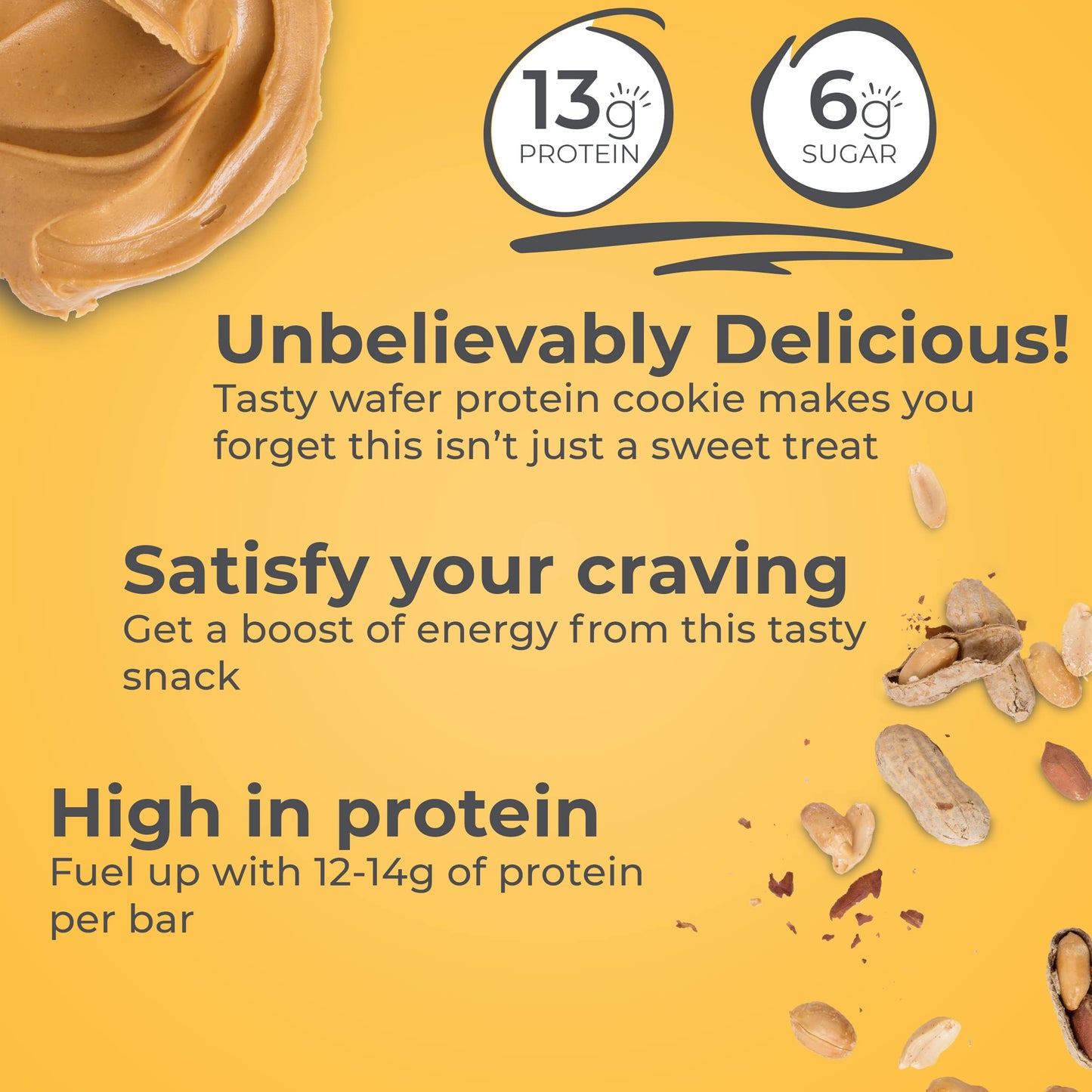 Power Crunch Protein Wafer Bars, High Protein Snacks With Delicious Taste, Peanut Butter Crme, 1.4 Ounce (12 Count)
