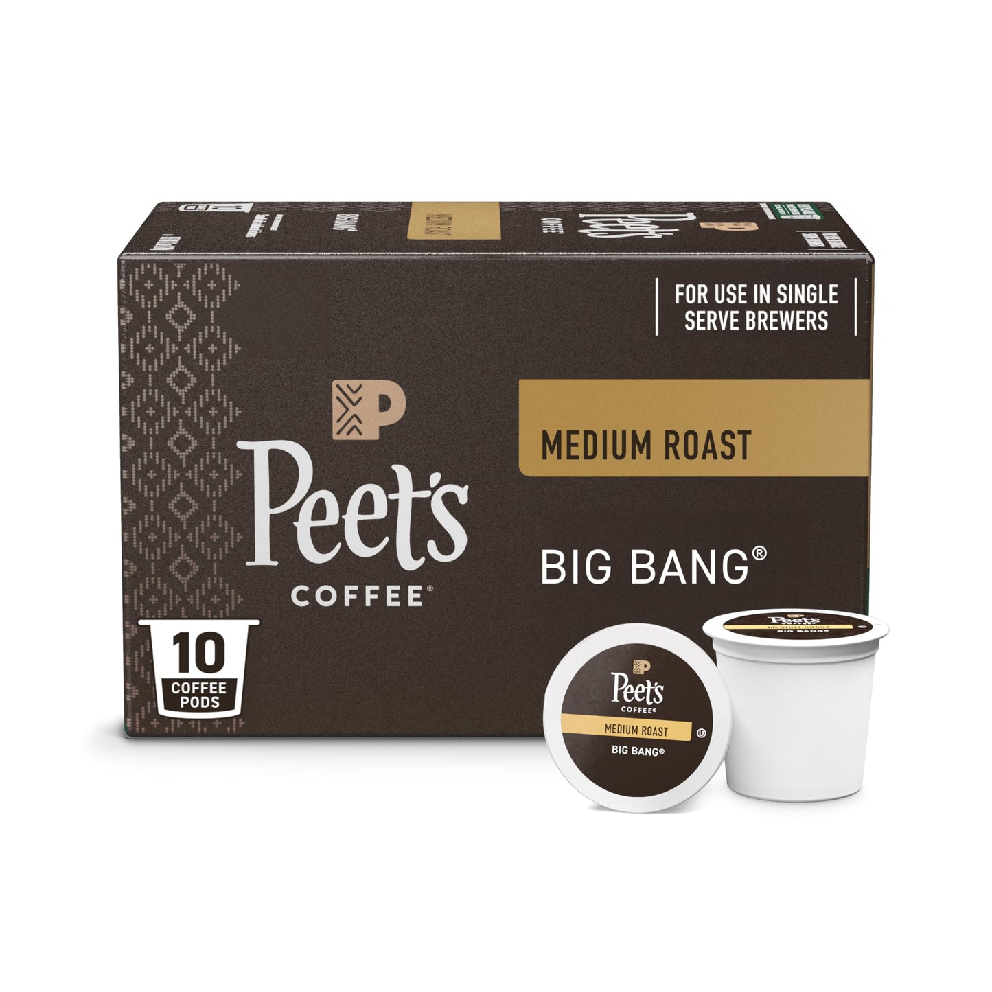 Peets Coffee Medium Roast K-Cup Pods Big Bang 10 Count Pack