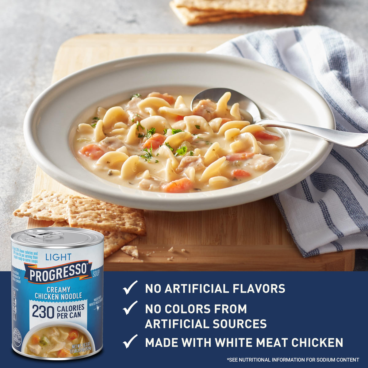 Progresso Light, Creamy Chicken Noodle Canned Soup, 18.5 oz