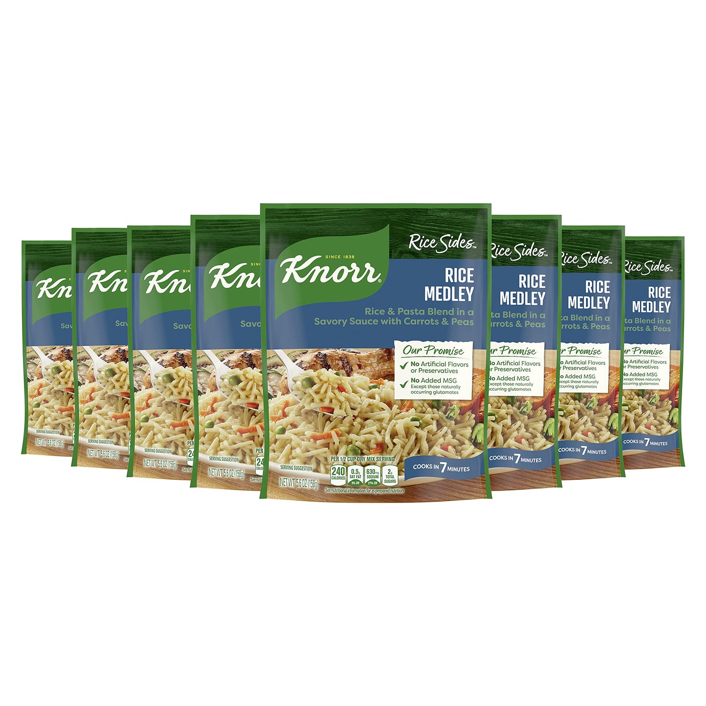 Knorr Rice Side Dish, Medley, 5.6 oz, Pack of 8, Rice Medley Flavor