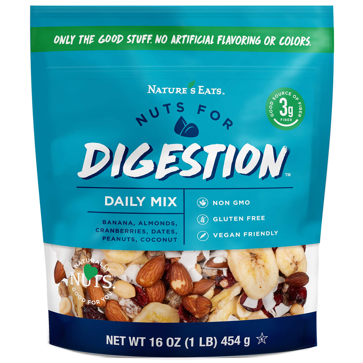 Natures Eats Nuts For Digestion Daily Banana Trail Mix, 16 Ounce