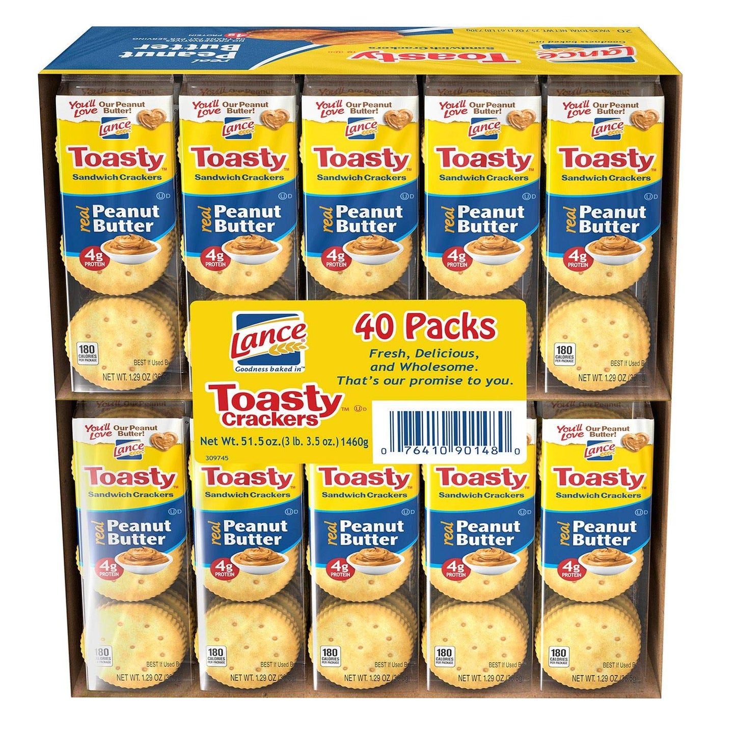 Lance Fresh Toasty Crackers With Rich Peanut Butter Sandwich Crackers (40 Packs)