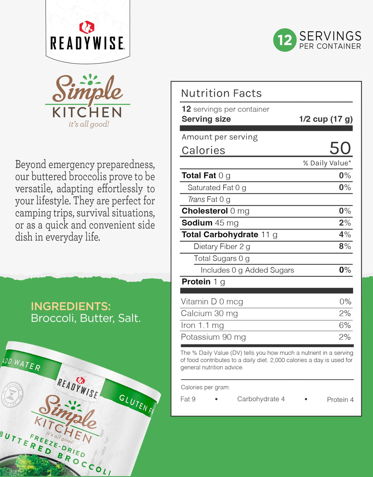 READYWISE - Simple Kitchen, Homestyle Mashed Potatoes, 45 Servings, MRE, Emergency Food Supply, Gluten Free, Mashed Potatoes, Ca