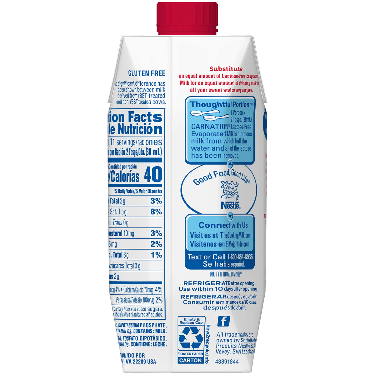 Carnation Lactose Free Milk Tetra 8X11Oz