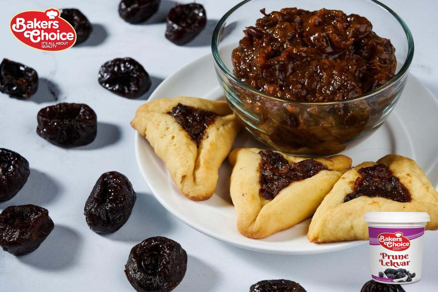 Bakers Choice Prune Butter Lekvar Pastry Filling - Dairy-Free, Vegan, 12 oz.