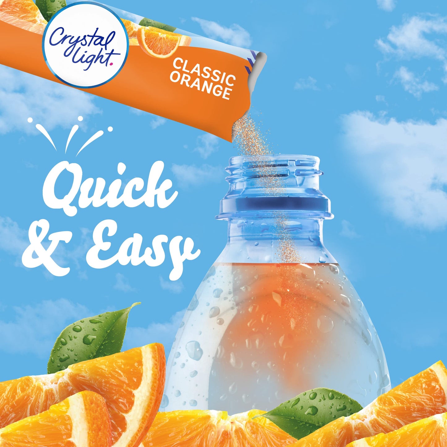 Crystal Light Classic Orange Naturally Flavored Powdered Drink Mix, 120 ct Pack, 12 Boxes of 10 On-the-Go-Packets