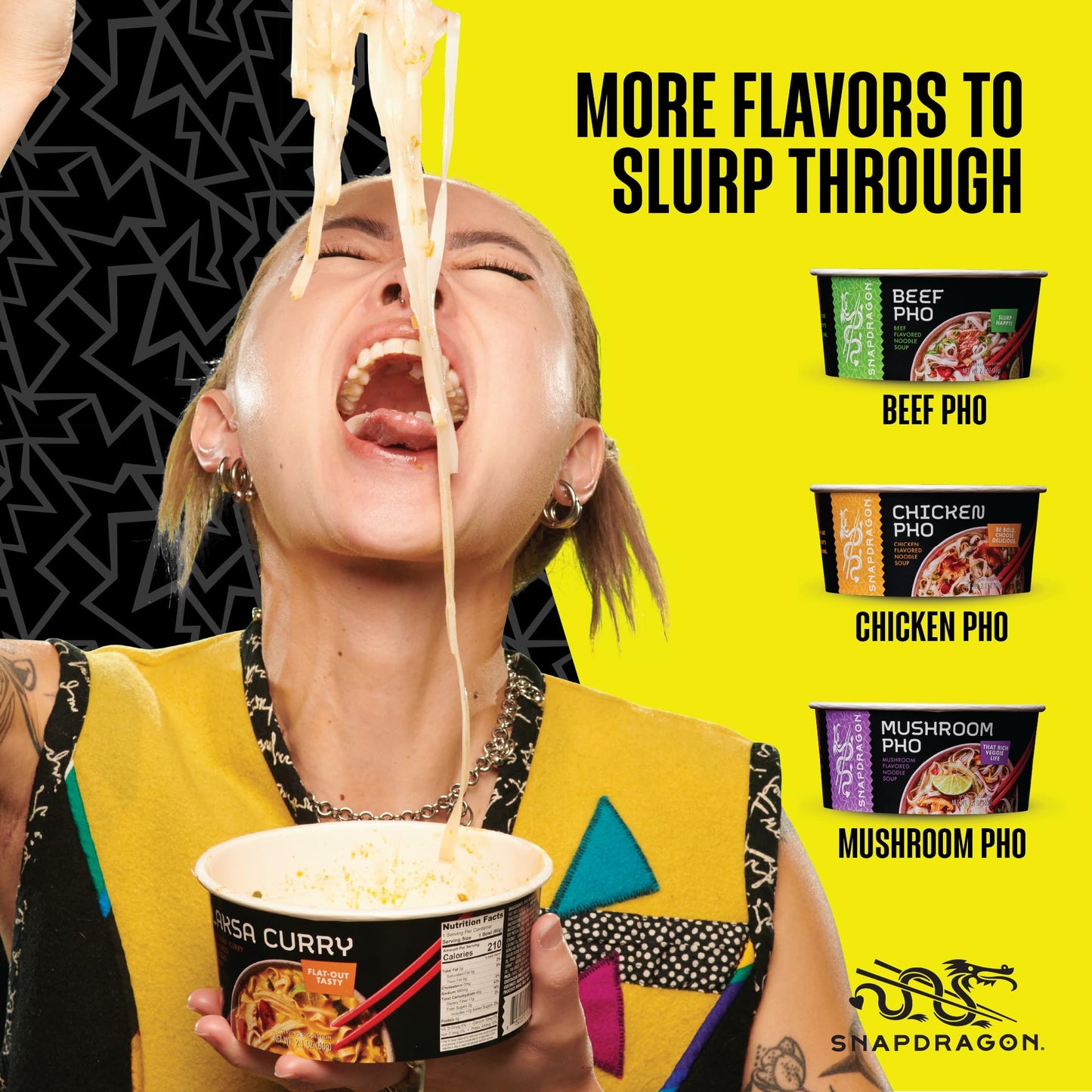 Snapdragon Laksa Curry Instant Noodle Bowls | Coconut Curry Flavor with Rice Noodles | Gluten-Free | No MSG Added | 2.1 oz (6 Pa
