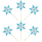 Gyufise 24 Pack Snowflake Cupcake Toppers Double Layers Silver And Blue Winter Frozen Theme Cupcake Picks Baby Shower Kids Birth