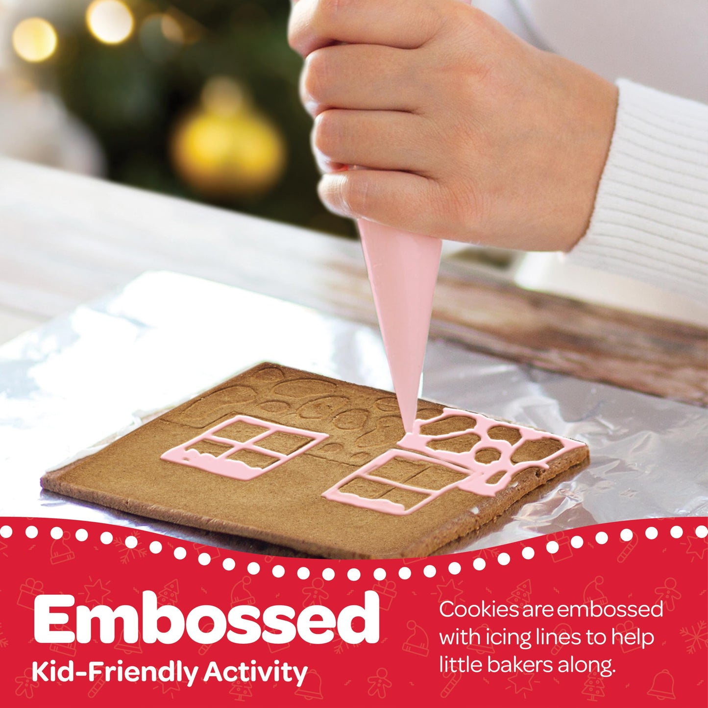 BIG Gingerbread House kit, [Set of 2] Gingerbread House, Holiday Activity for Kids - Ease Crafted Grooves Decor kit; 2 Houses, 4