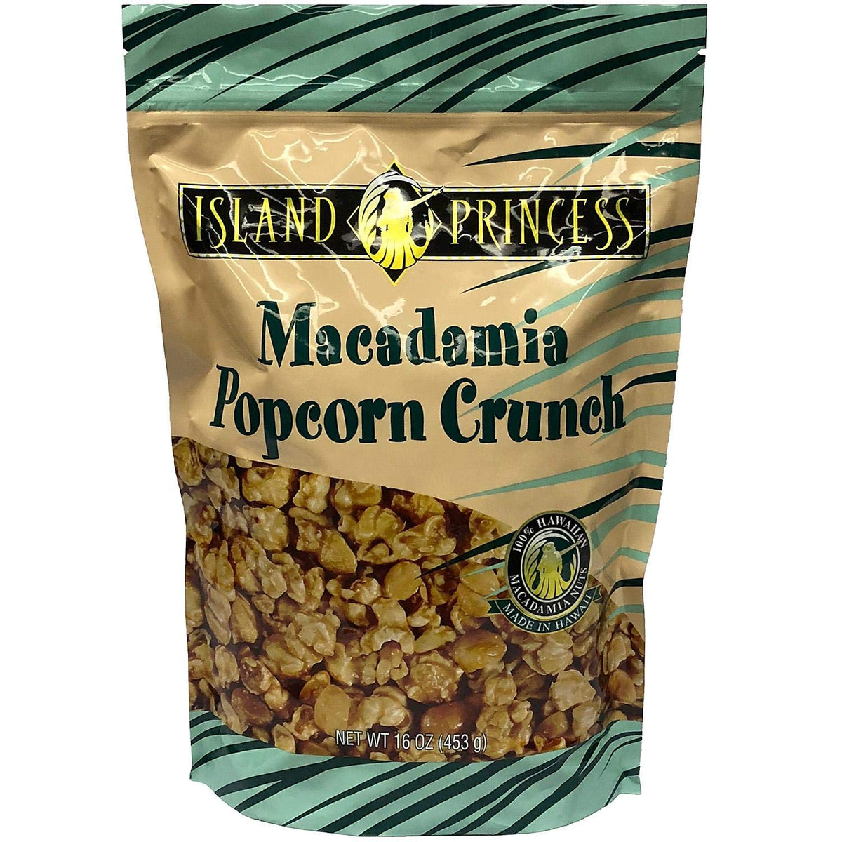 Island Princess Hawaiian Macadamia Nut Popcorn Crunch 16 Oz. Bag