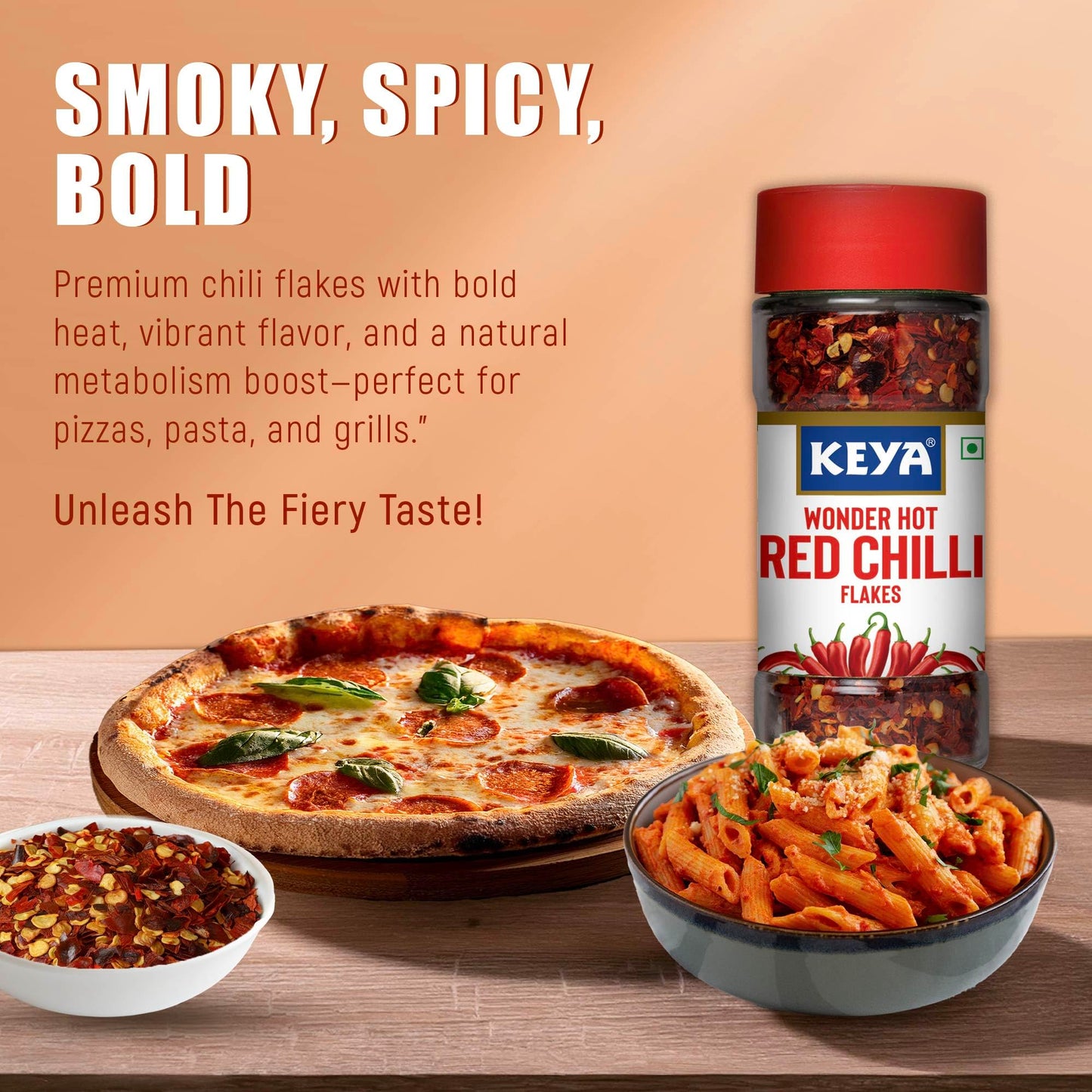 Keya Red Chilli Flakes, 40 Grams