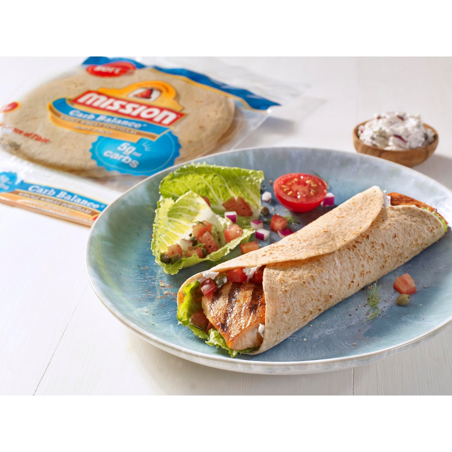 Mission Carb Balance Soft Taco Whole Wheat Tortillas, Medium Size, 8 Count, Low Carb, Keto, Whole Grains, High Fiber, No Sugar