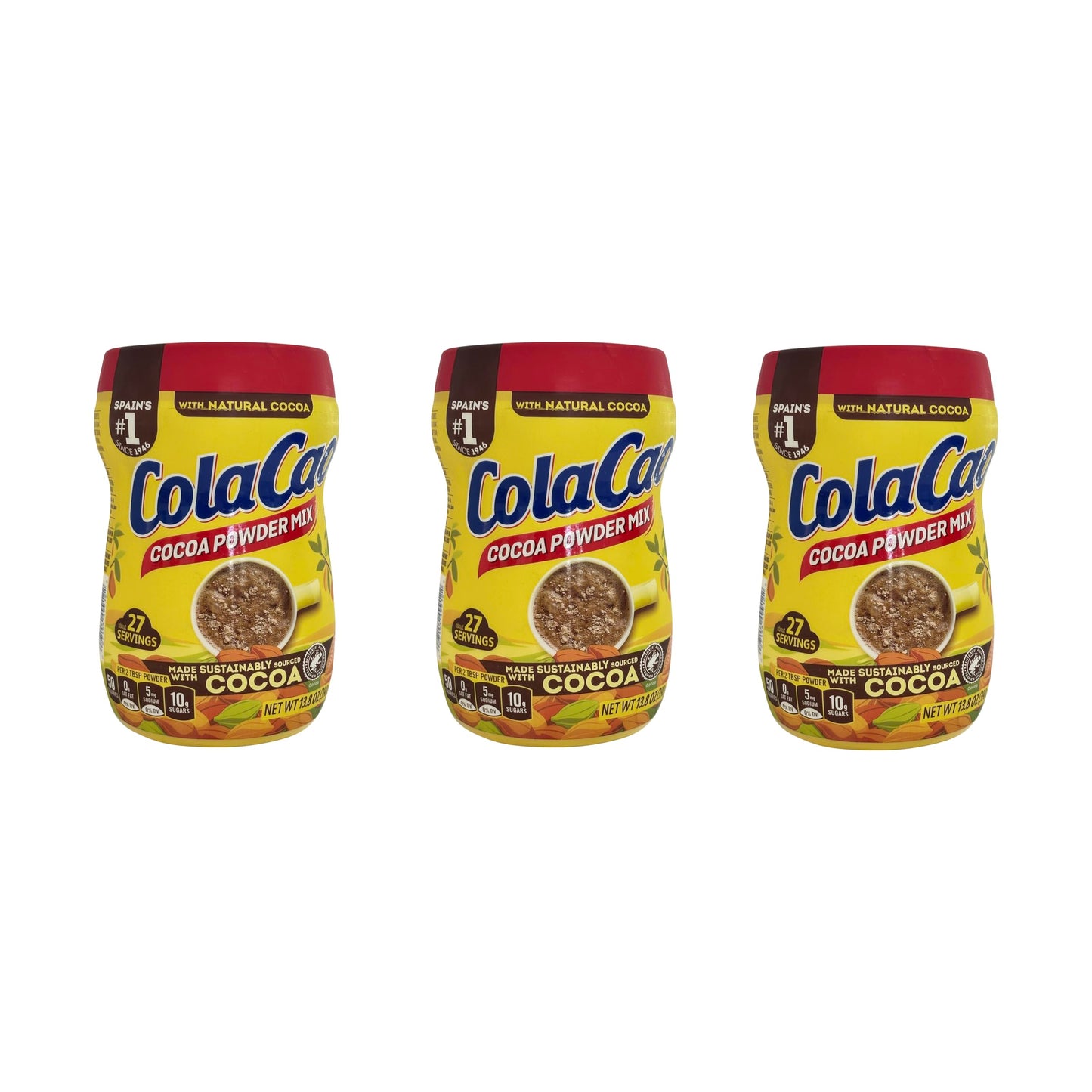Cola Cao Cocoa Powder Mix 3 Packs 13.8 Oz (390 G) Per Unit. Colacao Chocolate Drink Mix. Colacao Oriflavor Blendal Espaa. Natural Cocoa With No Additives. (3)