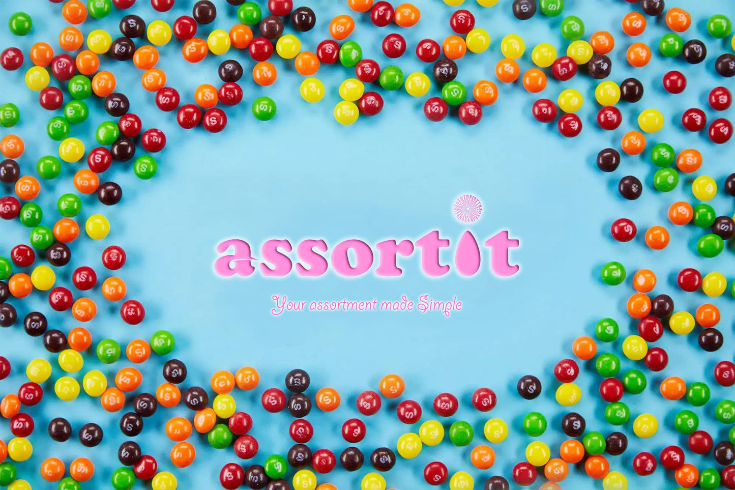 Assortit X Skittles Collab Wild Berry Fun Size Bulk Party Pack, 125+ Individually Wrapped, Bite Size Mini Packs In Bag 5 Lb(80 Oz)
