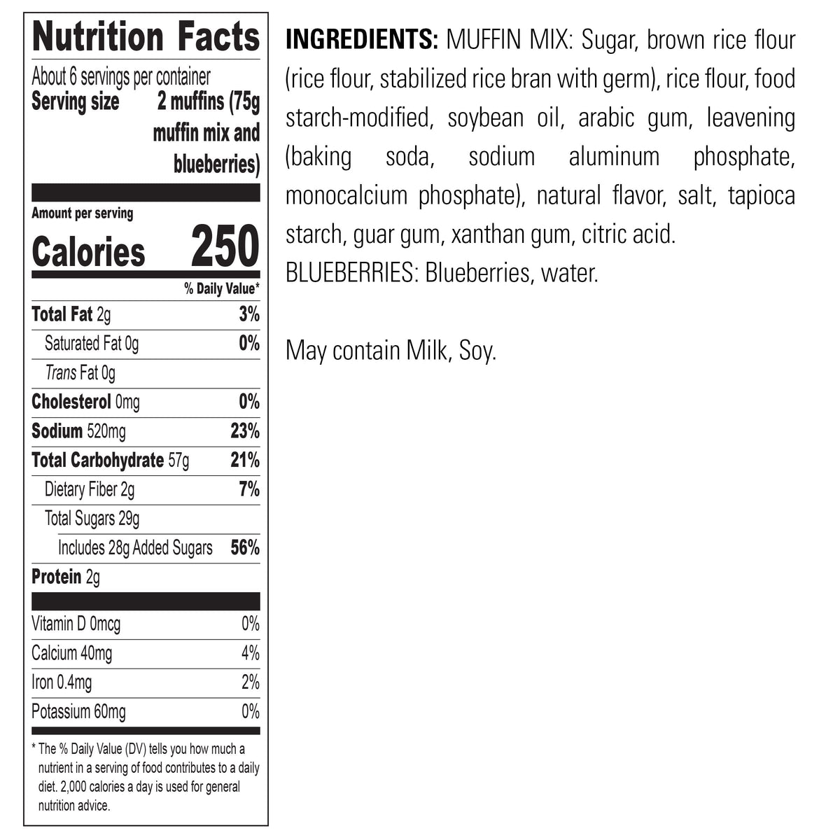 Krusteaz Gluten Free Blueberry Muffin Mix, Includes Can of Blueberries, 15.7 oz Box