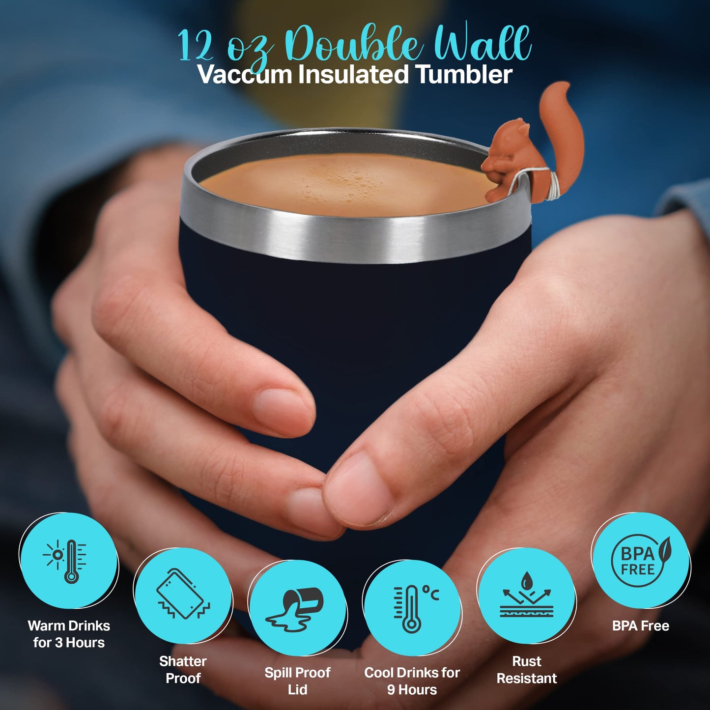 Tea Gift Set For Women And Men – Elegant Tea Sets For Women Gift With 15 Unique Teas, Stainless Steel Tumbler & 10 Honey Straws In Enhanced Box (Black)