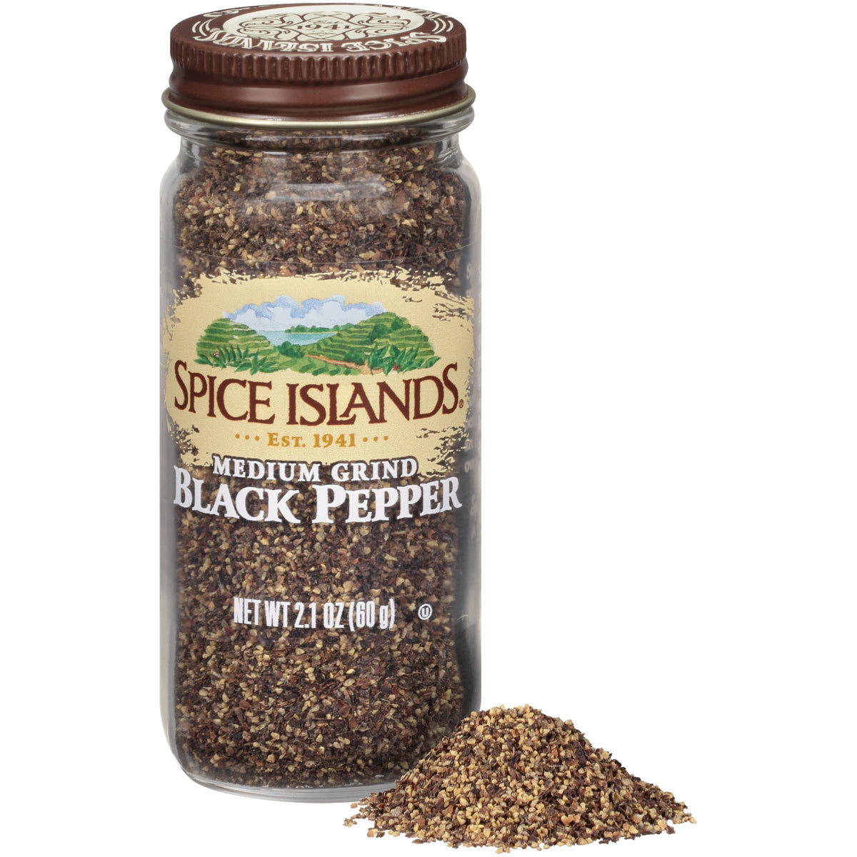 Spice Islands Medium Grind Black Pepper, 2.1 Ounce (Pack of 2)