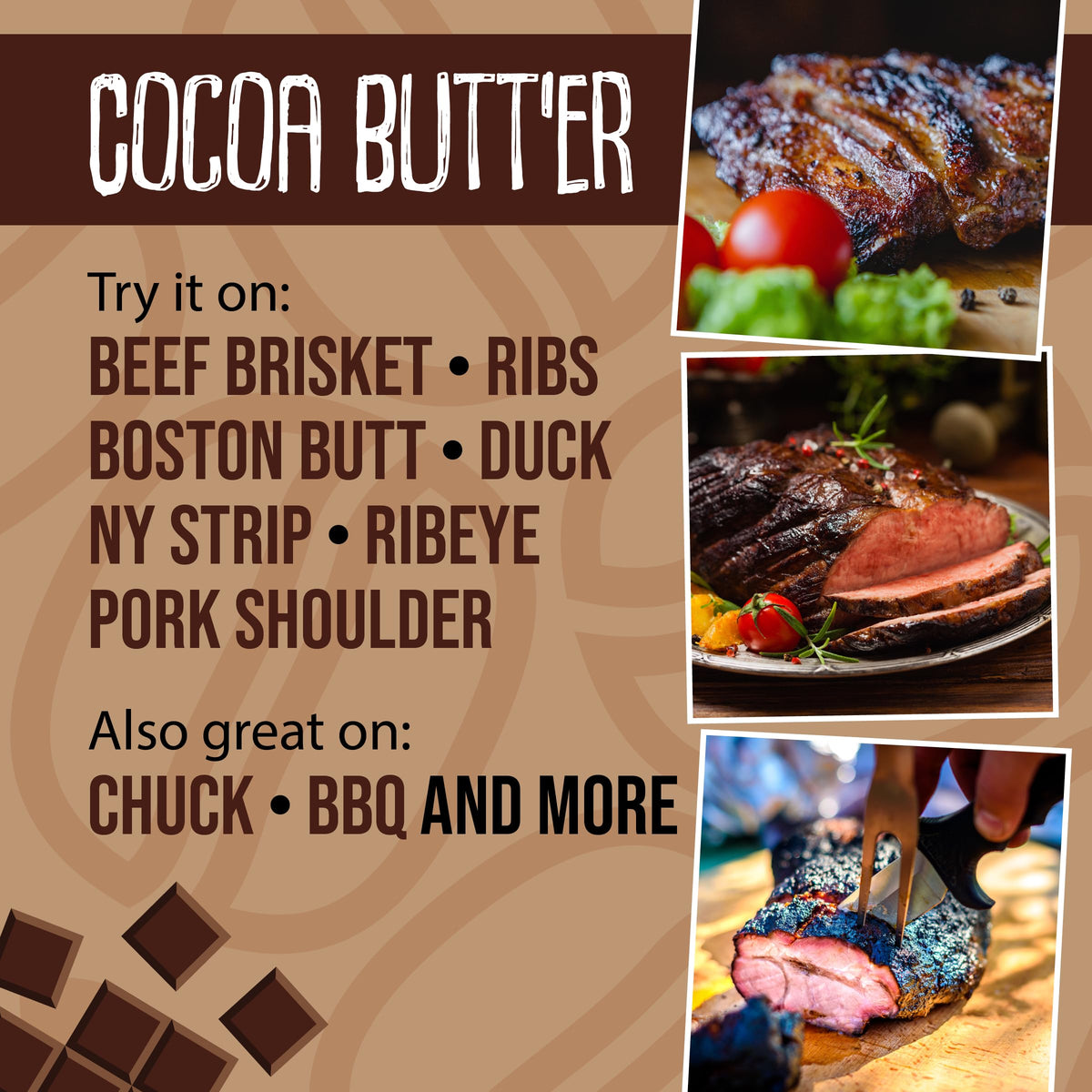 Flavor Seed Organic Butt Rub Seasoning & Chocolate Coffee Brisket Rub, 3.2 oz Shaker Jar, Non-GMO, Preservative Free