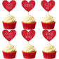 24 Pcs Valentine'S Day Heart Cupcake Toppers Glitter Double Layers Xoxo Sweet Love Be Mine Kiss Me Miss You Cupcake Picks Valent