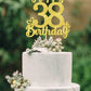 38 Birthday Cake Toppers-Gold Glitter, 38th Cake Topper for Men,38 Cake Topper For Women, 38th birthday decorations,38th Birthda