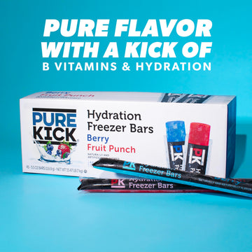Pure Kick Freezer Bars, 5.5 Oz, Hydrating Ice Pops, Naturally Flavored With Other Natural Flavors, Berry And Fruit Punch, 45 Cou