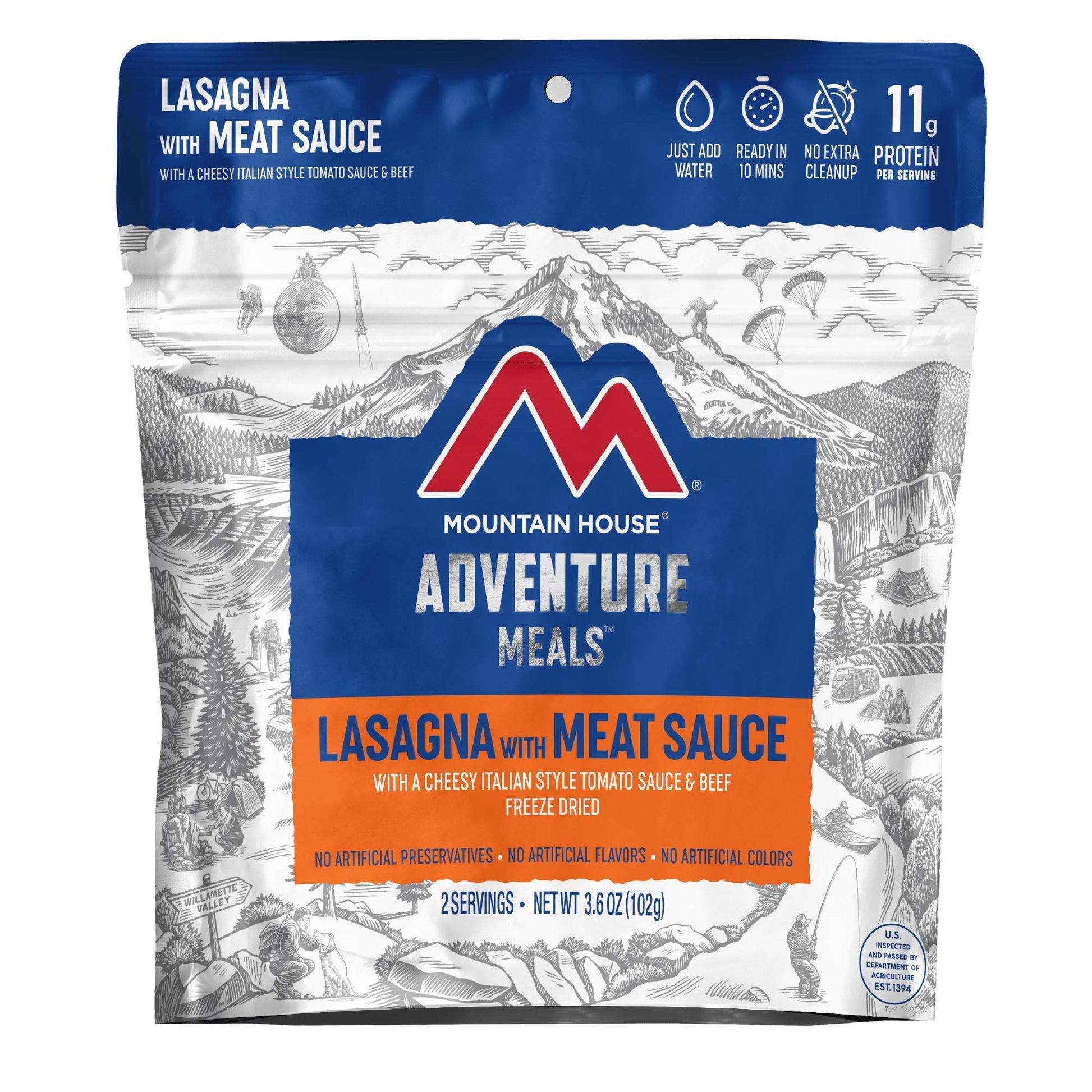 Mountain House Lasagna With Meat Sauce | Freeze Dried Backpacking & Camping Food |2 Servings
