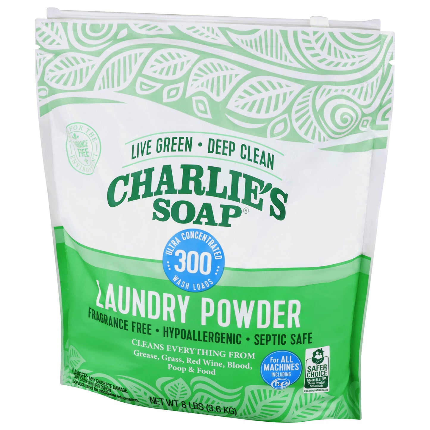 Charlies Soap Laundry Powder (300 Loads, 1 Pack) Hypoallergenic Deep Cleaning Washing Powder Detergent - Eco-Friendly, Safe, And