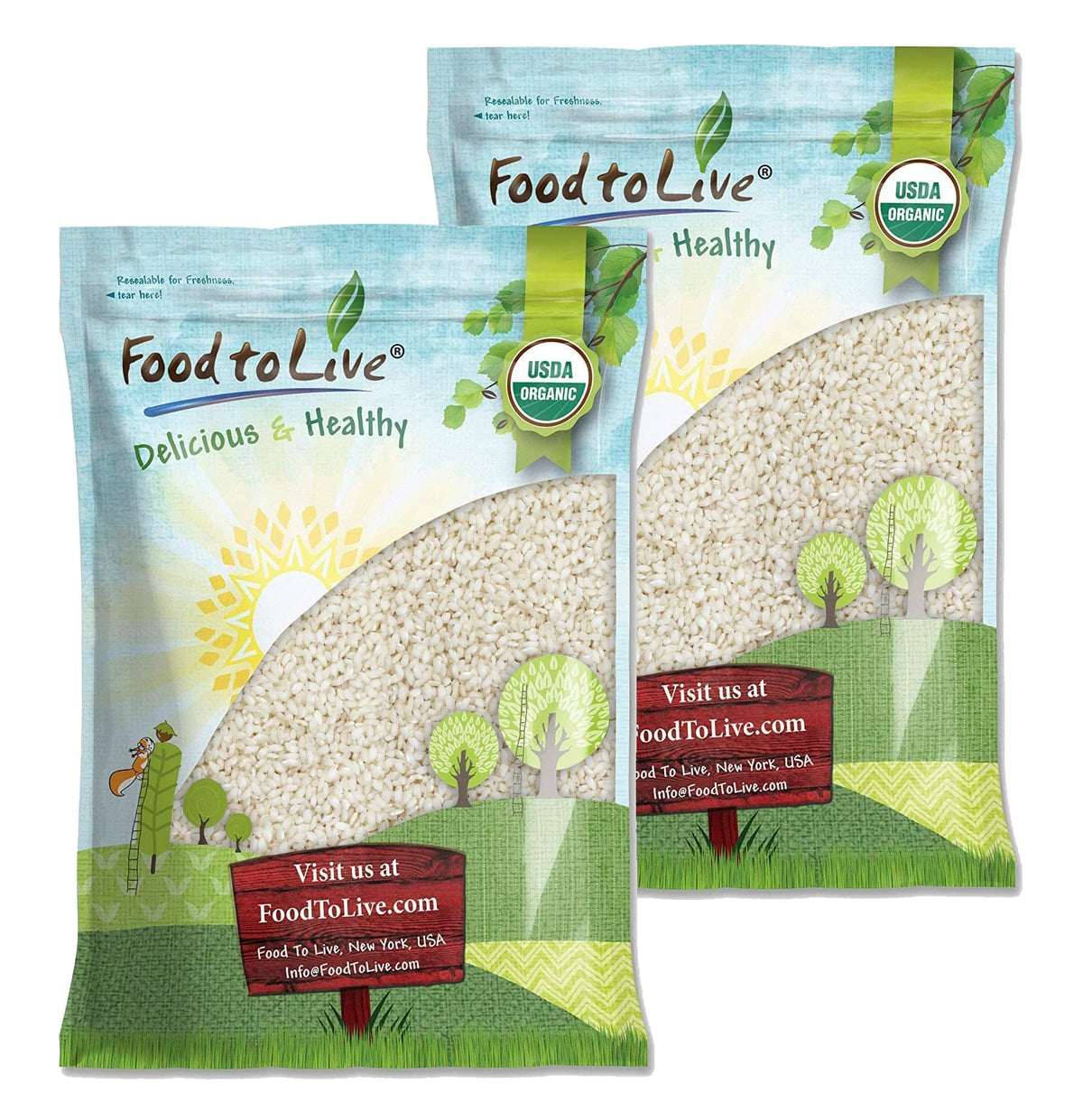 Organic Arborio Rice, 16 Pounds - Non-GMO, Short-Grain White Rice Variety, Superfino, Vegan, Kosher, Bulk. Creamy Texture. Good 