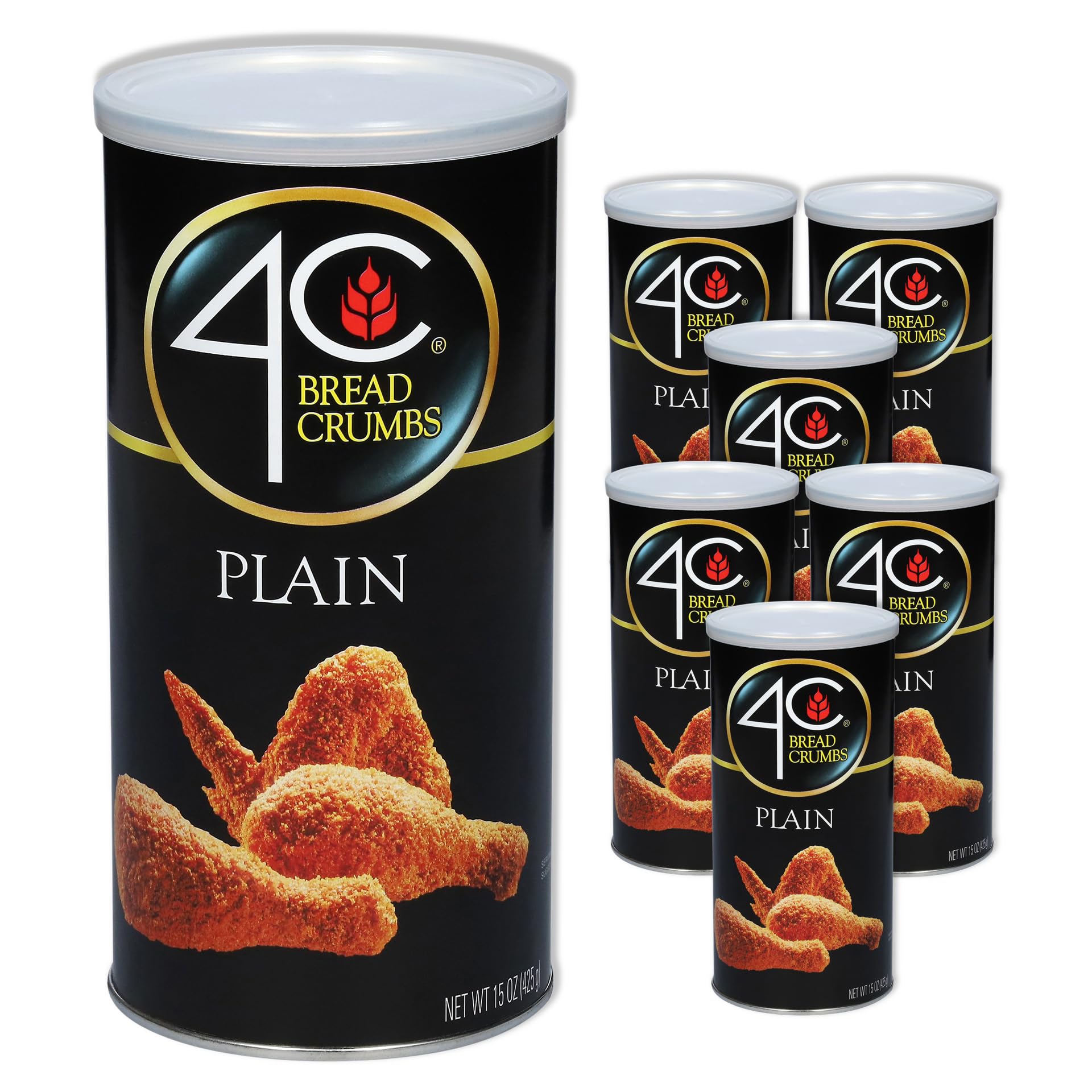 4C Premium Bread Crumbs, Plain 5 Pack, Regular & Gluten Free, Flavorful Crispy Crunchy, Value Pack