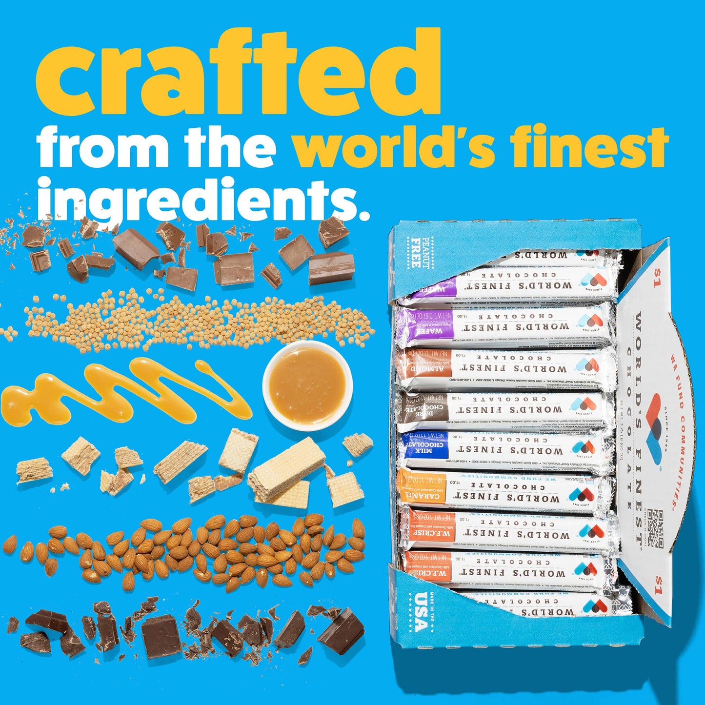 Worlds Finest Chocolate Fundraising Variety Pack - 60 Candy Bars - 1 Size