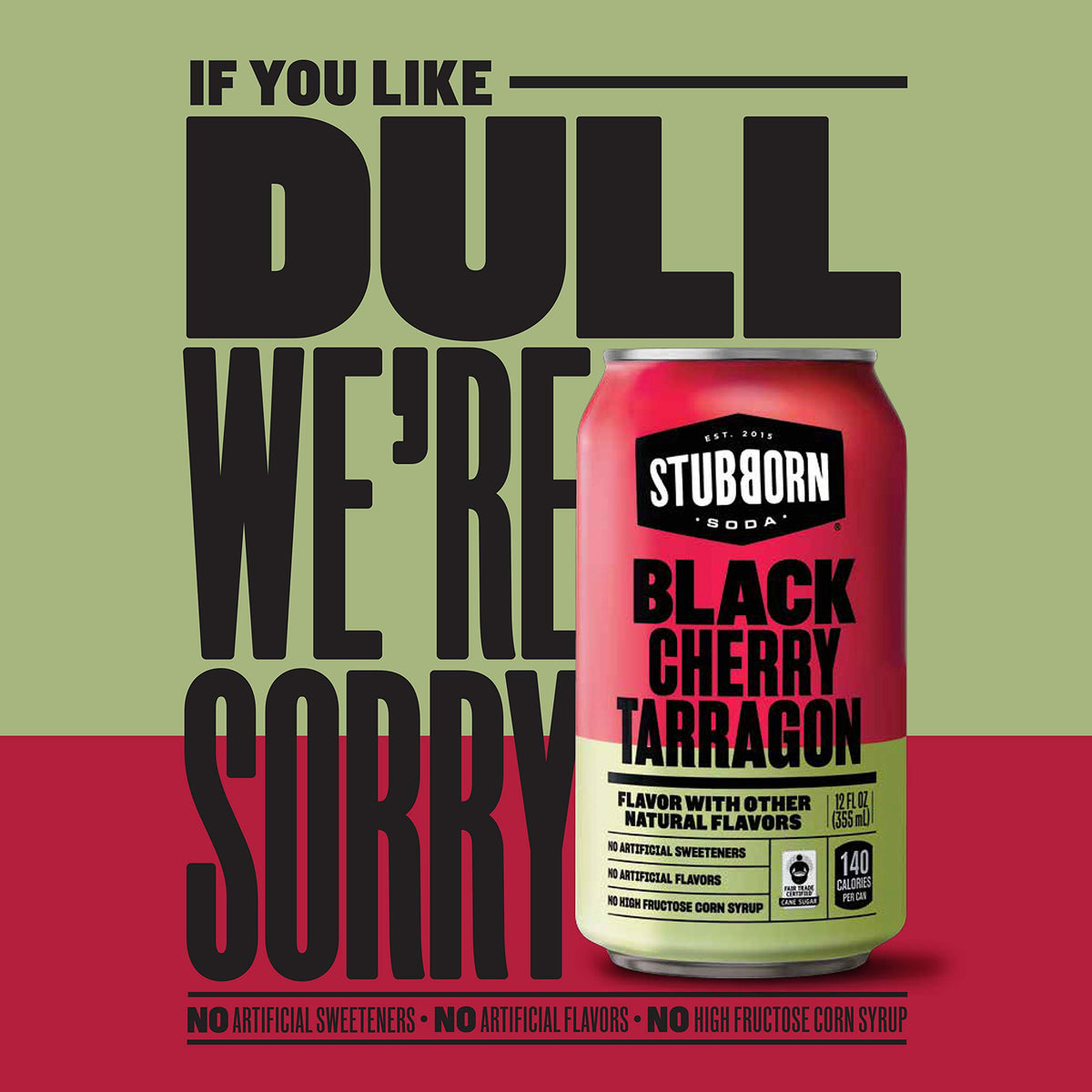 STUBBORN SODA, 3 Flavor Variety Pack, 12oz Cans (12 Pack)