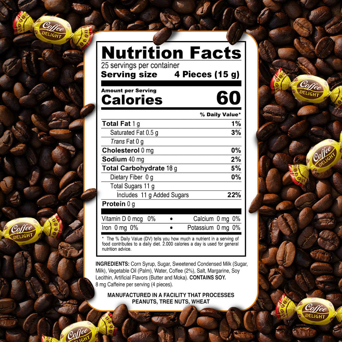 Colombina Coffee Delight Hard Candy, Coffee-Flavored Candy, 100 Count (Pack of 1)