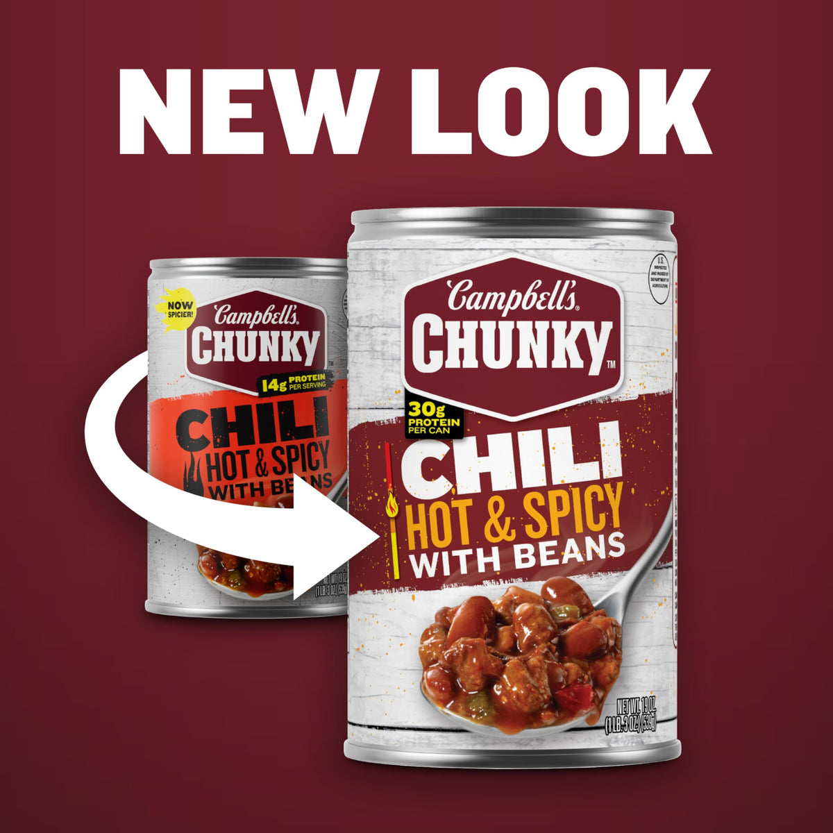 Campbells Chunky Hot And Spicy Chili With Beans, 19 Oz Can