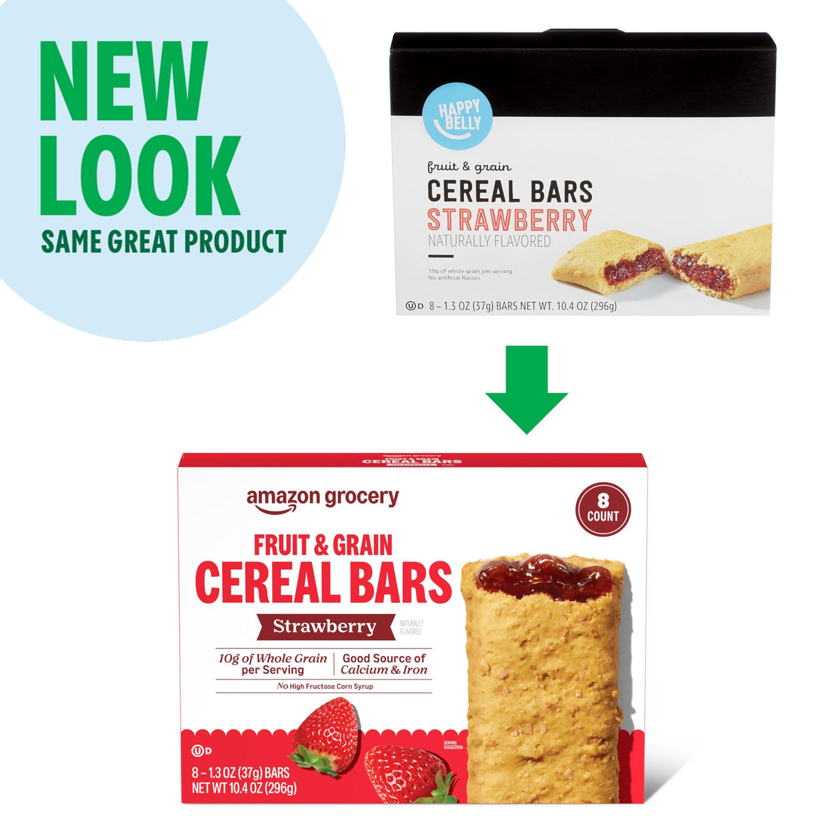 large online retailer Grocery Fruit & Grain Cereal Bars, Strawberry, 8 Count, 10.4 Oz, Red