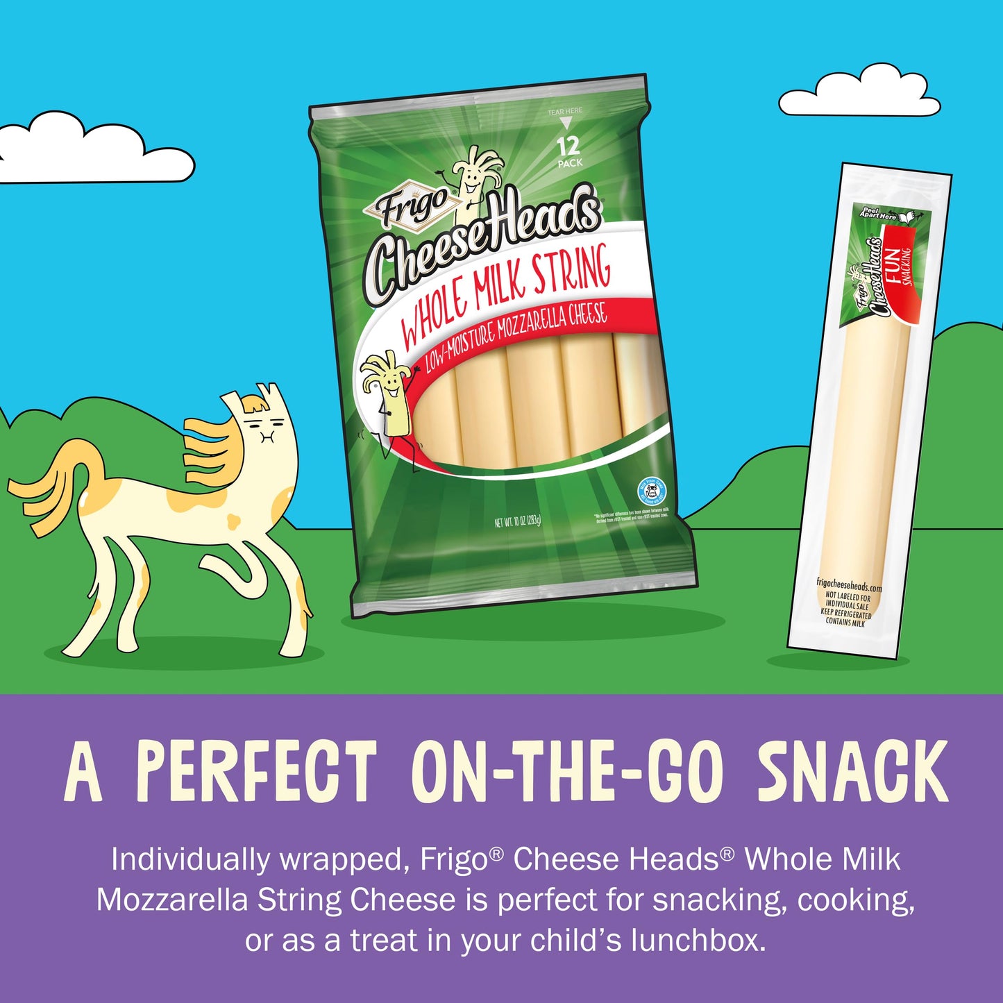 Frigo Cheese Heads Whole Milk String Cheese 10 oz, 12 Count Bag