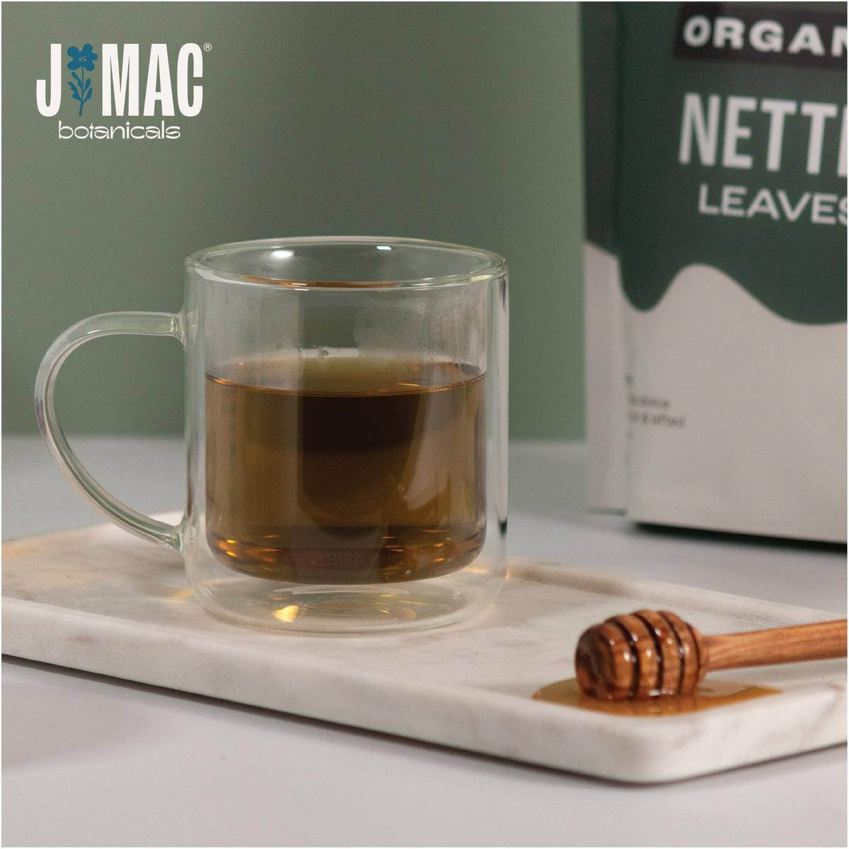 J MAC BOTANICALS Organic Nettle Leaf Tea - 4 oz, Certified USDA Organic, Dried Stinging Nettle, Urtica dioica