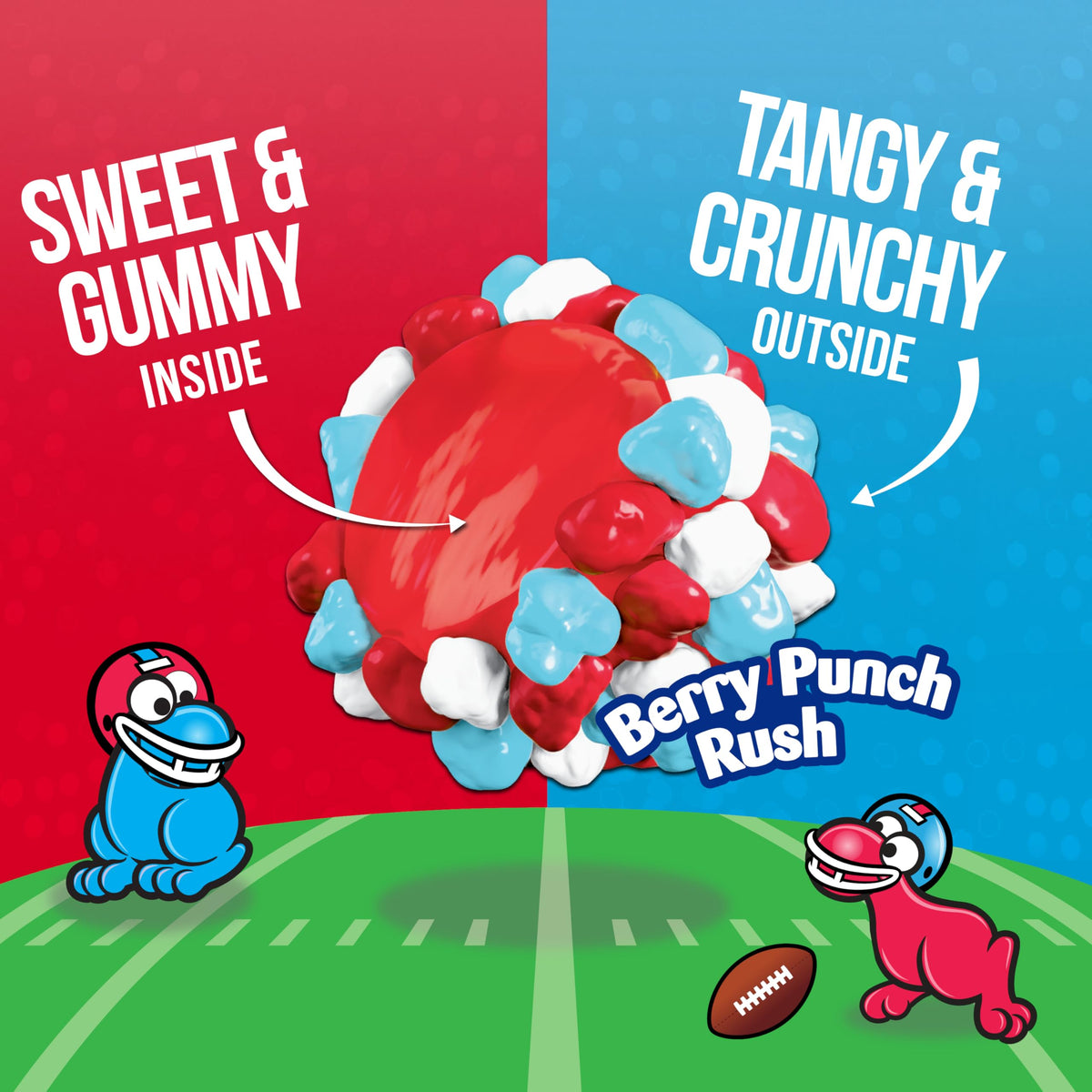 NERDS Gummy Clusters Candy, Berry Punch Rush, Crunchy & Gummy, 8 oz - Perfect for Game Day & Football Parties