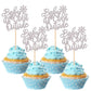 30 PCS Snowflake Baby It's Cold Outside Cupcake Toppers Glitter Winter Frozen Theme Snowflake Cupcake Picks for Winter Wonderlan