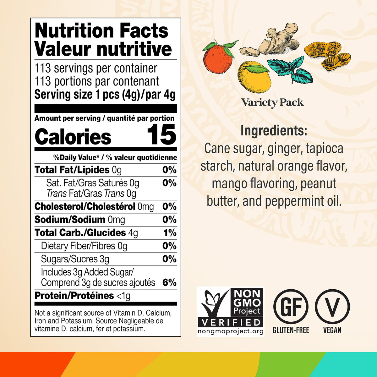 Chimes Ginger Chews 1Lb Variety Bag