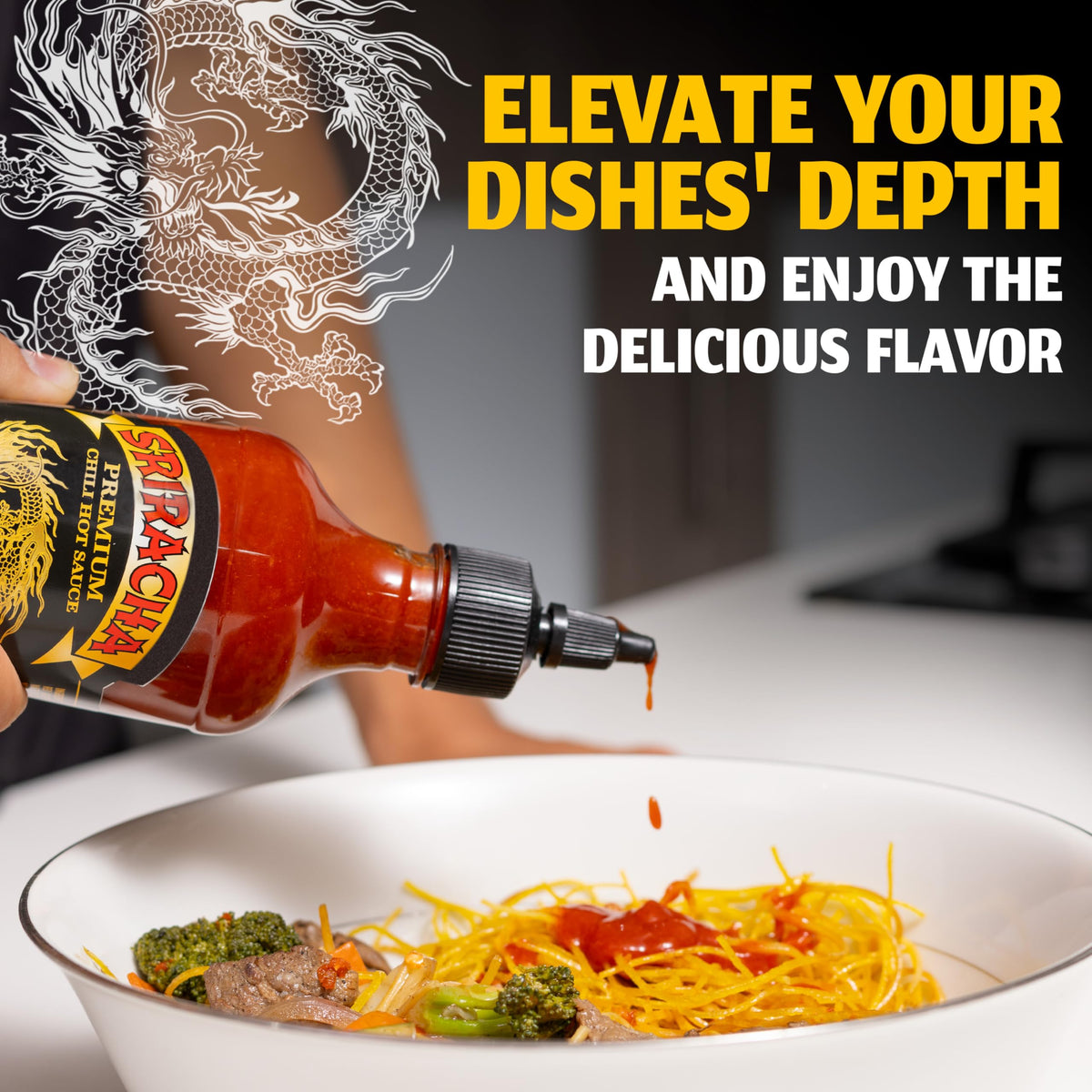 Underwood Ranches Dragon Sriracha Sauce - Hot Sauce, 17 oz (2 Pack) - Perfect for Spicing Up Any Dish!