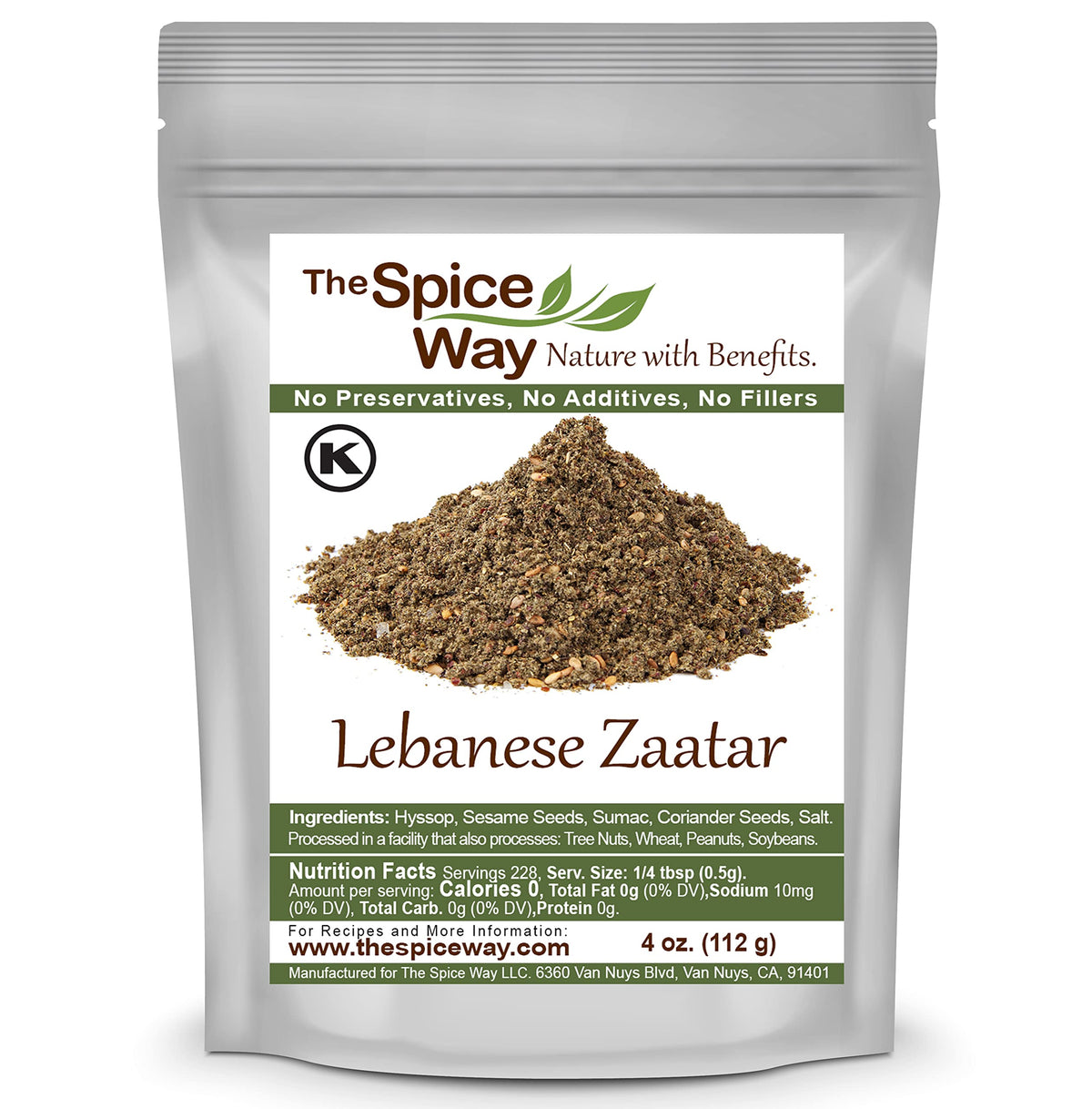 The Spice Way - Traditional Lebanese Zaatar With Hyssop (4 Oz)