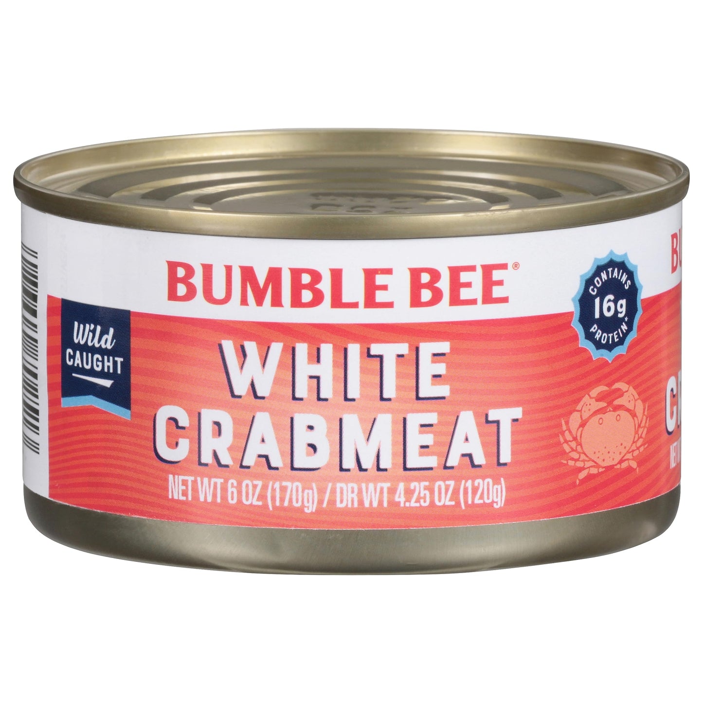 Bumble Bee White Flake Crab Meat in Water, 6 oz Can - 16g Protein & 1g Carb Per Serving - Wild Caught, Flaky, Drain Before Use