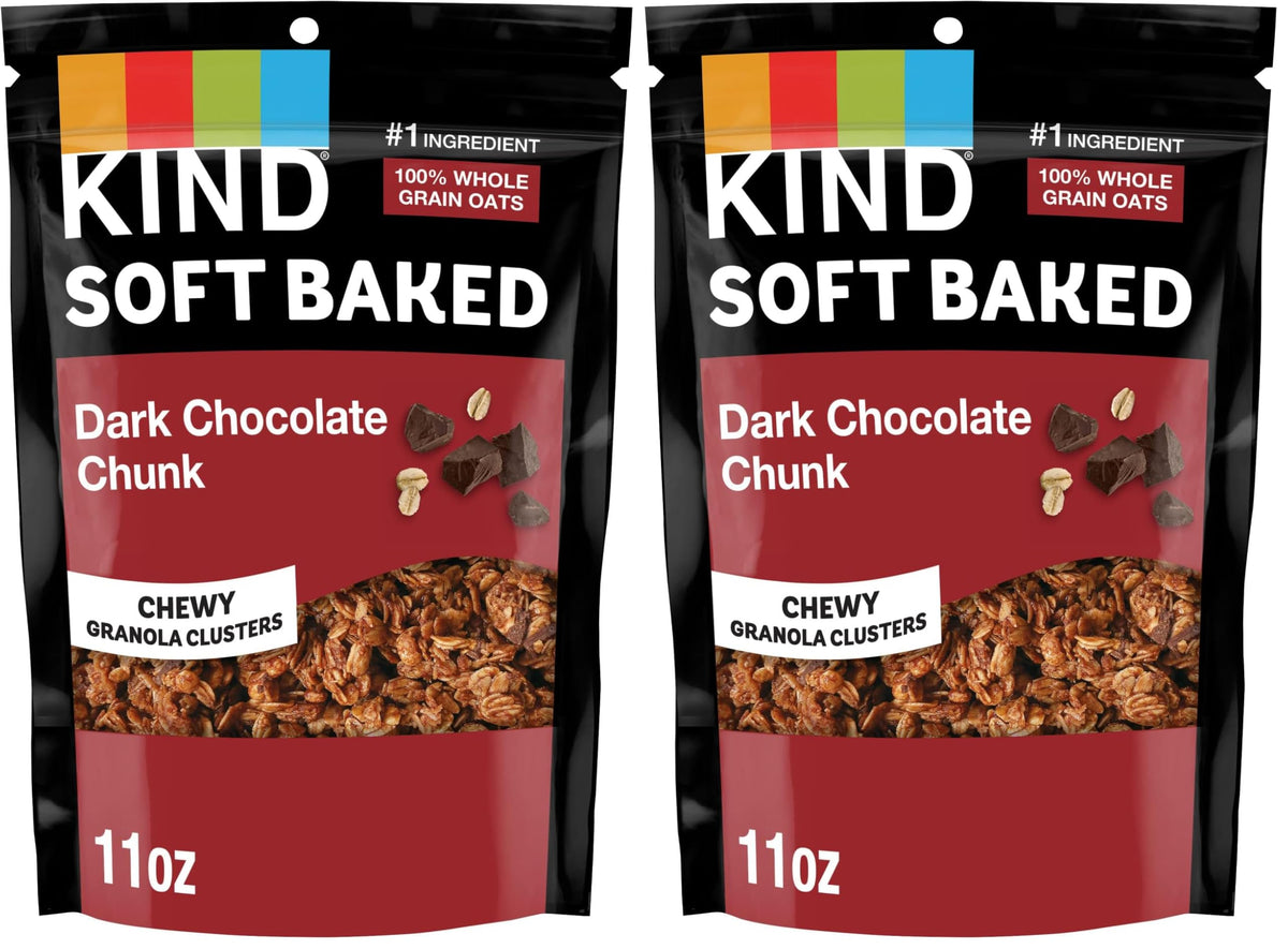 KIND Soft Baked Granola, Dark Chocolate Chunk, 11 oz bag (Pack of 2)