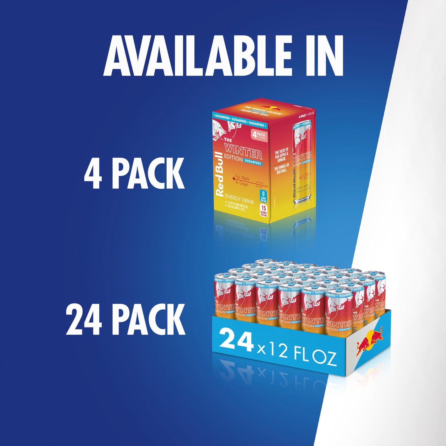Red Bull Sugar-Free Fuji Apple and Ginger Winter Edition Energy Drink  with 80mg Caffeine plus Taurine & B Vitamins  12 Fl Oz  Pack of 24 Cans