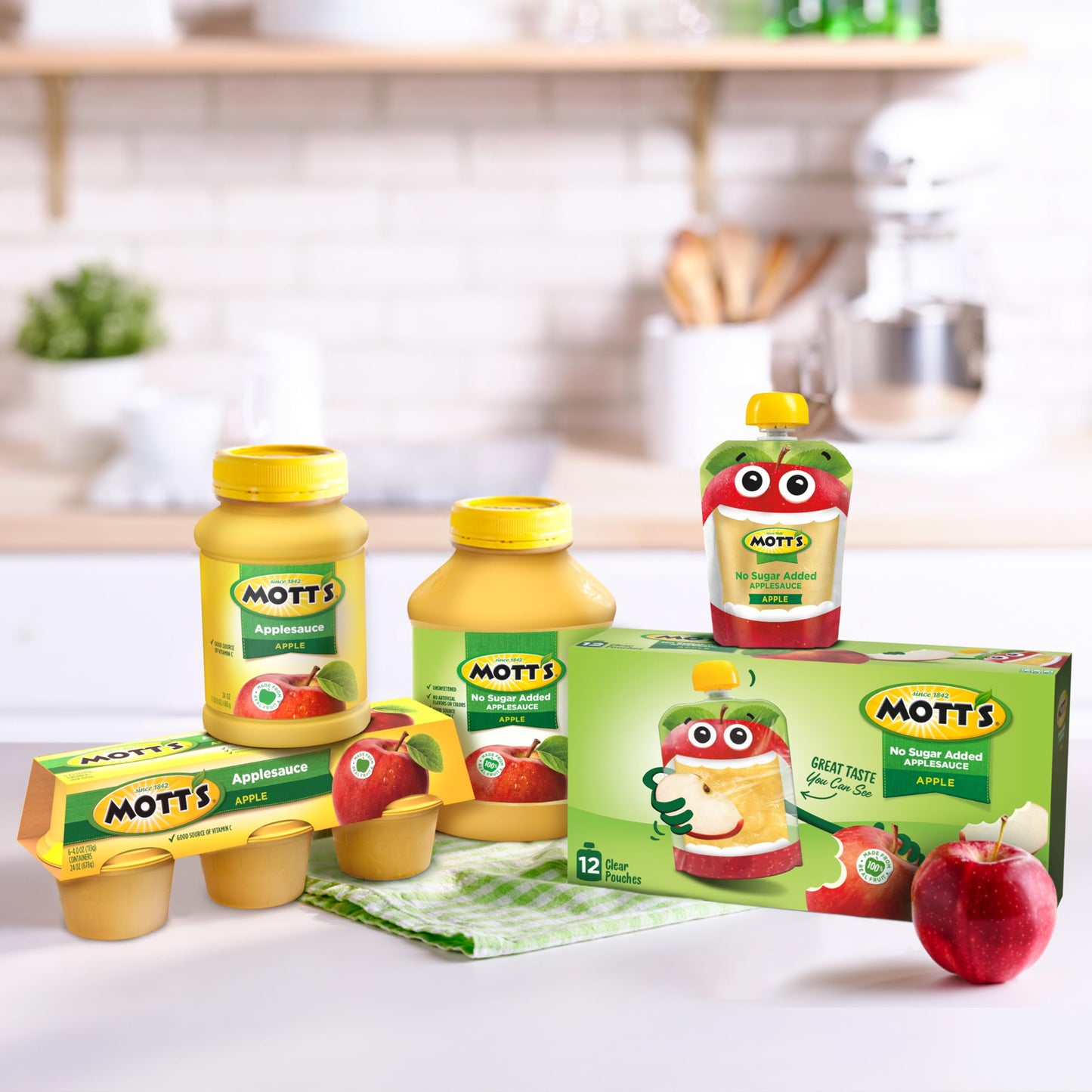 Mott'S Cinnamon Applesauce, 4 Oz Cups, 72 Count (12 Packs Of 6), No Artificial Flavors, Good Source Of Vitamin C, Nutritious Opt