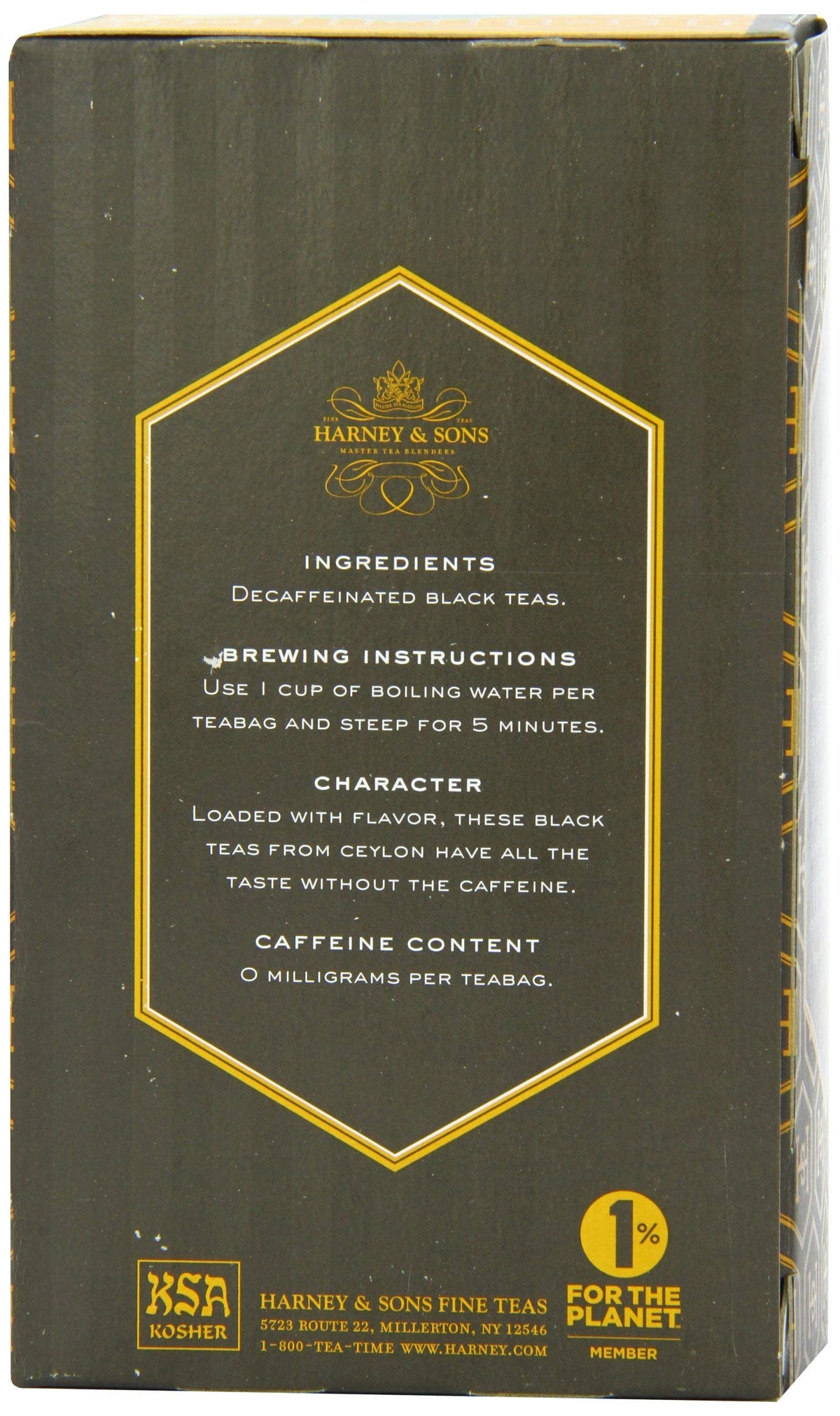 Harney & Sons Black Tea, Decaffeinated Ceylon, 20 Tea Bags, 1.26 oz, Model 15-1704