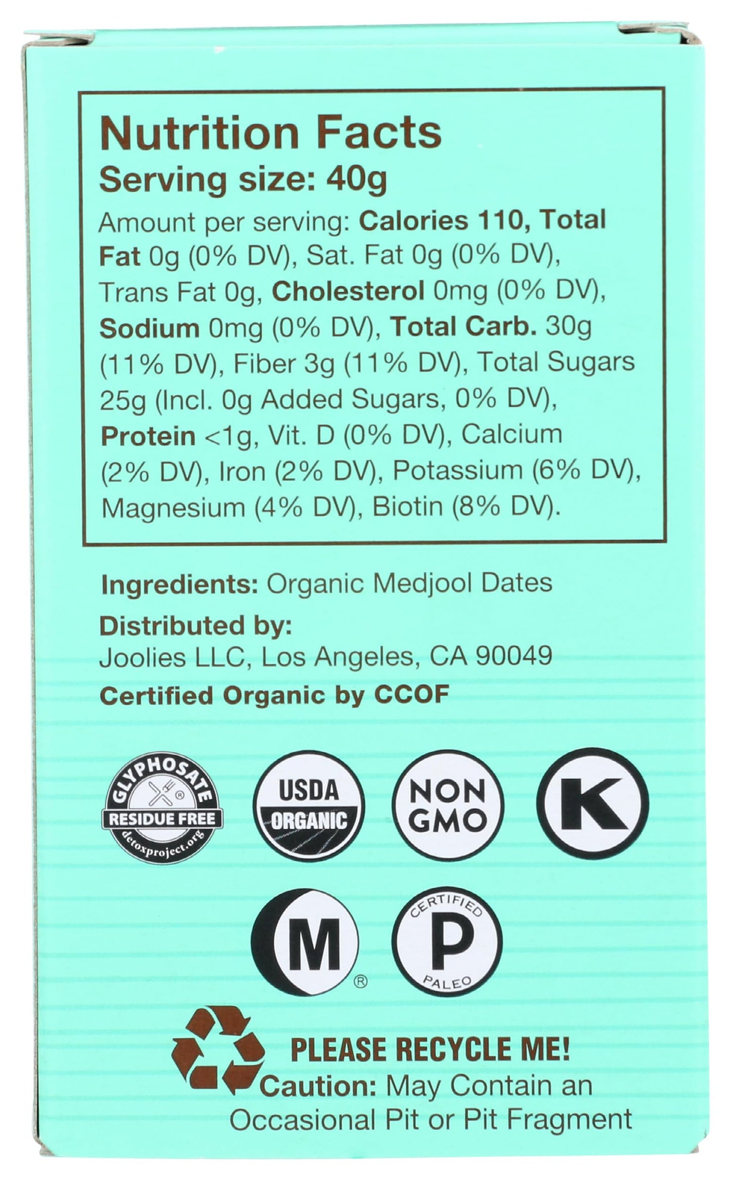 Joolies - Dates Pitted Snack Pack - Case Of 12-1.4 Oz