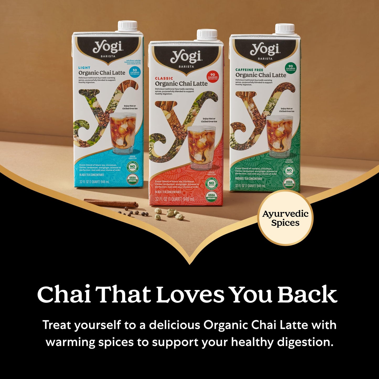 Yogi Barista Classic Organic Chai Latte - 32 Fluid Oz (6 Pack) - Organic Chai Tea Concentrate - Supports Healthy Digestion - Inc