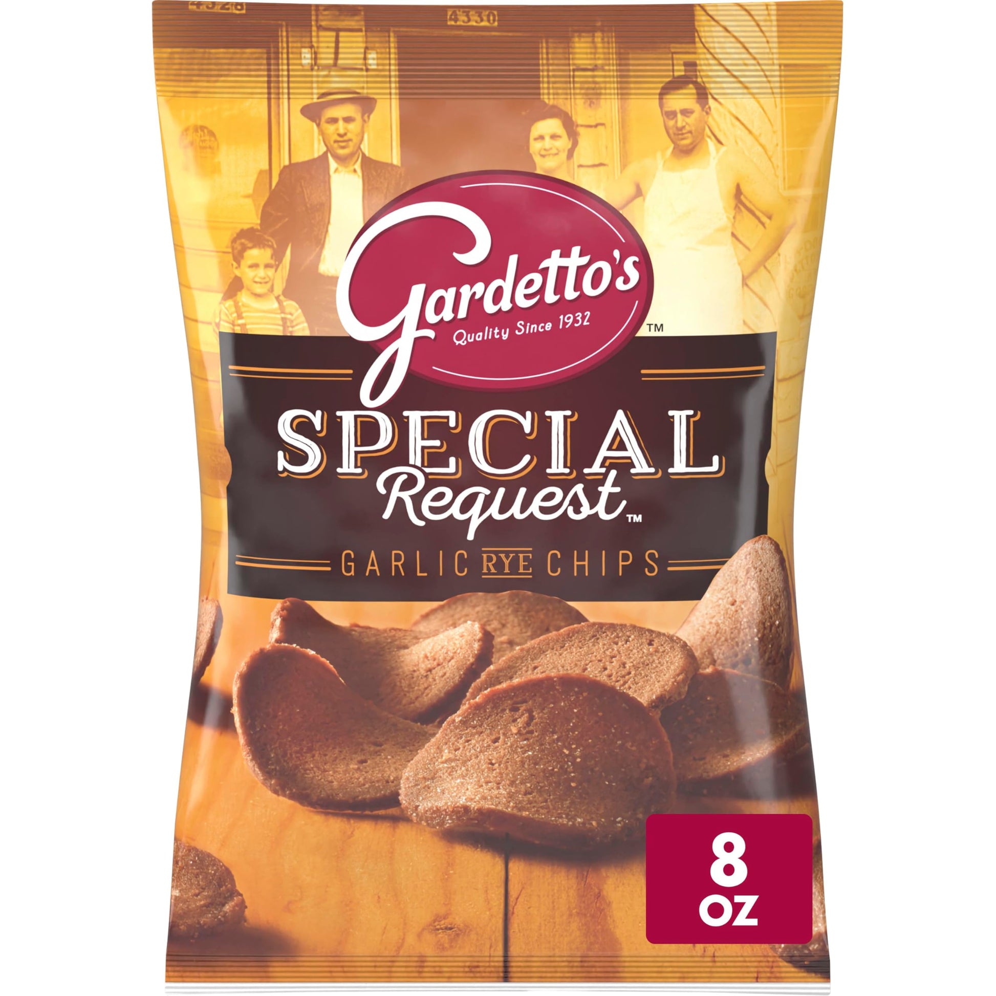 Gardettos Snack Mix, Roasted Garlic Rye Chips, 8 oz, Pack of 1, Model 1600019333